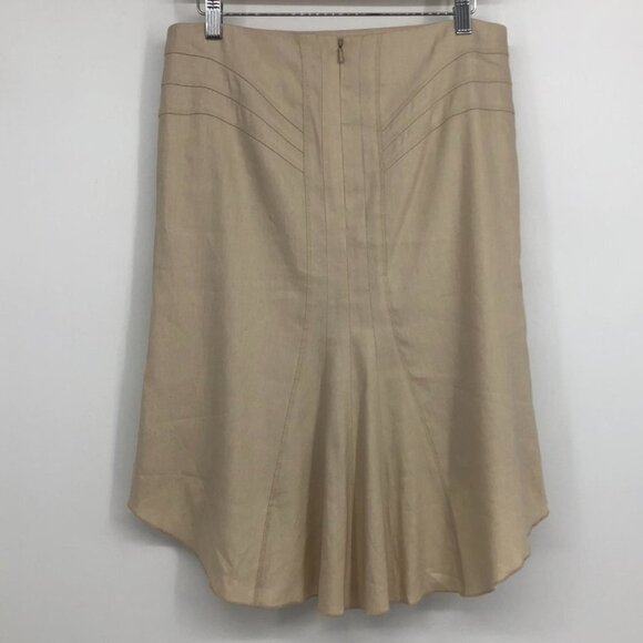 Bebe Linen Fit and Flare Hi Lo pencil skirt in Creme / Parchment shade size 6 - Picture 15 of 16
